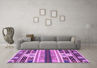 Machine Washable Abstract Purple Modern Rug, wshabs1793pur