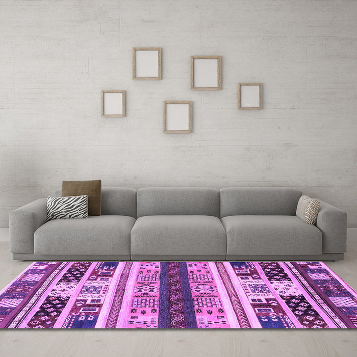Machine Washable Abstract Purple Modern Area Rugs in a Living Room, wshabs1793pur