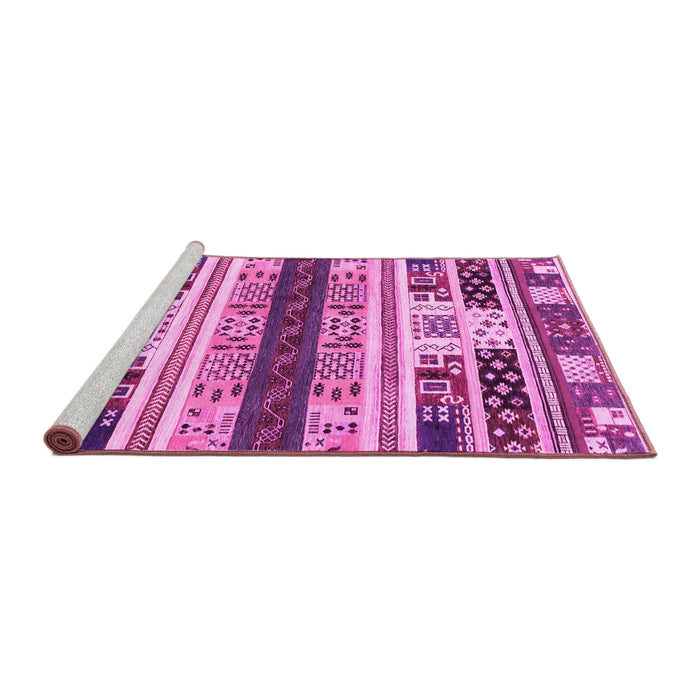 Sideview of Machine Washable Abstract Pink Modern Rug, wshabs1793pnk