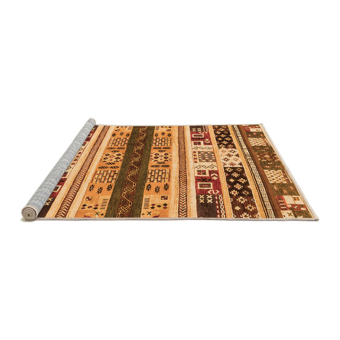 Sideview of Machine Washable Abstract Orange Modern Area Rugs, wshabs1793org