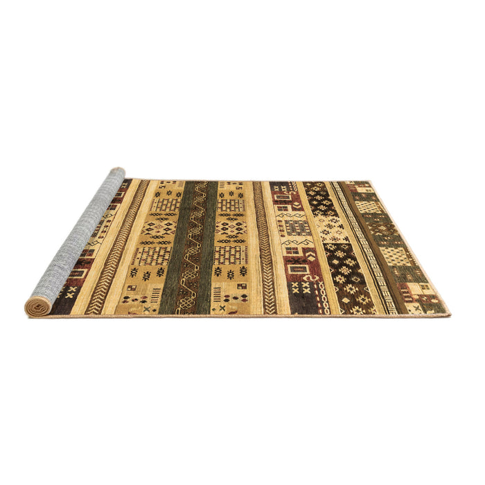 Sideview of Machine Washable Abstract Brown Modern Rug, wshabs1793brn