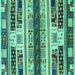 Square Abstract Turquoise Modern Rug, abs1793turq