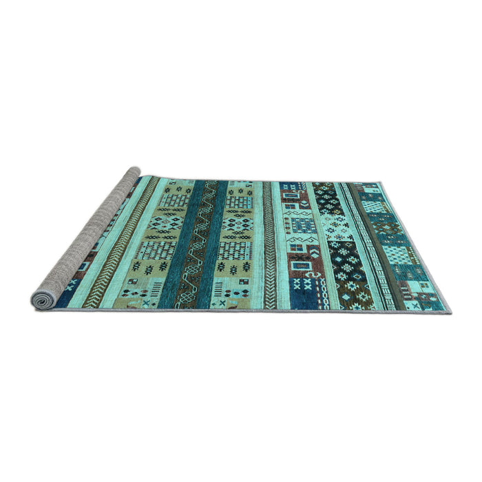 Sideview of Machine Washable Abstract Light Blue Modern Rug, wshabs1793lblu