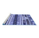 Sideview of Machine Washable Abstract Blue Modern Rug, wshabs1793blu