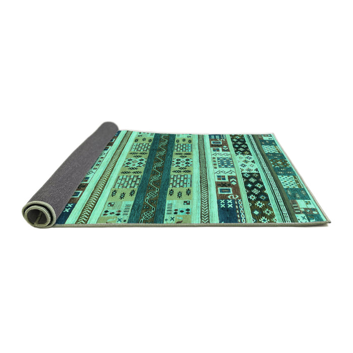 Sideview of Abstract Turquoise Modern Rug, abs1793turq