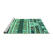 Sideview of Machine Washable Abstract Turquoise Modern Area Rugs, wshabs1793turq