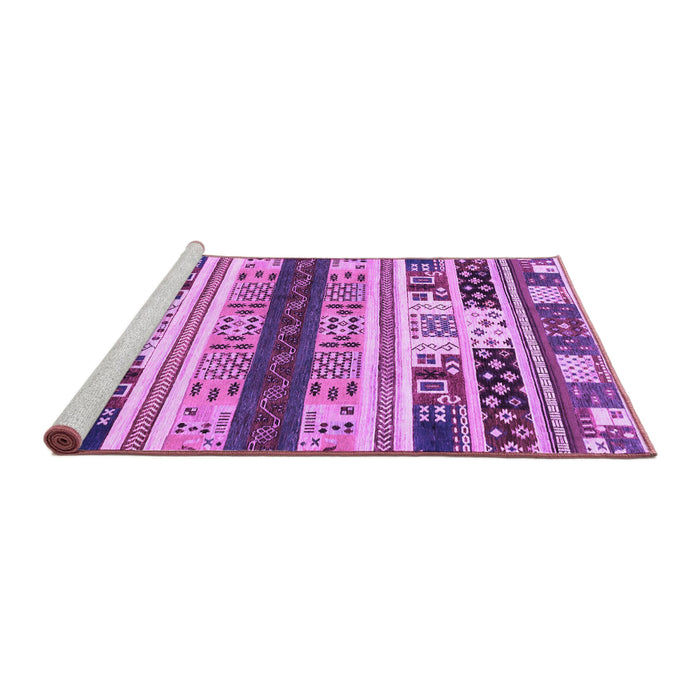 Sideview of Machine Washable Abstract Purple Modern Area Rugs, wshabs1793pur