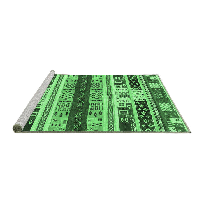 Sideview of Machine Washable Abstract Emerald Green Modern Area Rugs, wshabs1793emgrn