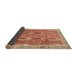 Sideview of Abstract Red Modern Rug, abs1794