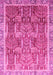 Machine Washable Abstract Pink Modern Rug, wshabs1794pnk