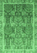 Machine Washable Abstract Emerald Green Modern Area Rugs, wshabs1794emgrn