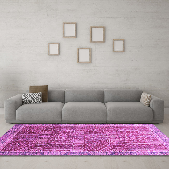 Machine Washable Abstract Purple Modern Area Rugs in a Living Room, wshabs1794pur