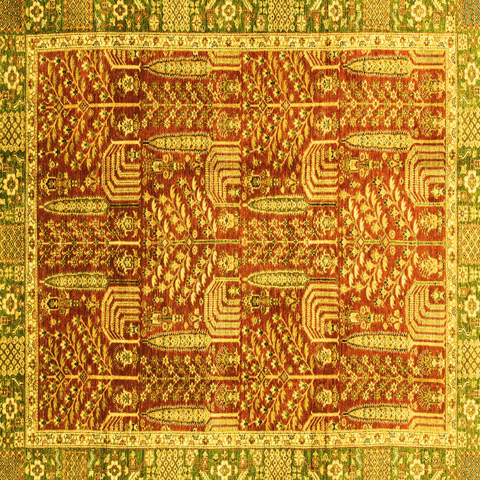 Square Abstract Yellow Modern Rug, abs1794yw