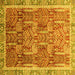 Square Abstract Yellow Modern Rug, abs1794yw