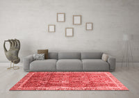 Machine Washable Abstract Red Modern Rug, wshabs1794red