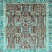 Square Machine Washable Abstract Light Blue Modern Rug, wshabs1794lblu