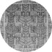 Round Abstract Gray Modern Rug, abs1794gry