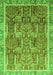 Machine Washable Abstract Green Modern Area Rugs, wshabs1794grn