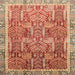 Square Machine Washable Abstract Red Rug, wshabs1794