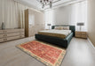 Machine Washable Abstract Red Rug in a Bedroom, wshabs1794