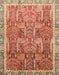 Machine Washable Abstract Red Rug, wshabs1794