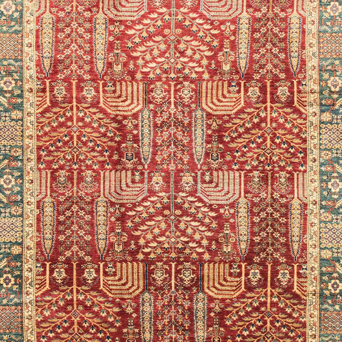 Machine Washable Abstract Red Rug, wshabs1794