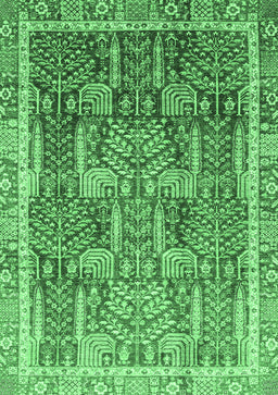 Abstract Emerald Green Modern Rug, abs1794emgrn