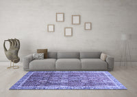 Machine Washable Abstract Blue Modern Rug, wshabs1794blu