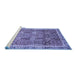 Sideview of Machine Washable Abstract Blue Modern Rug, wshabs1794blu