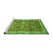 Sideview of Machine Washable Abstract Green Modern Area Rugs, wshabs1794grn