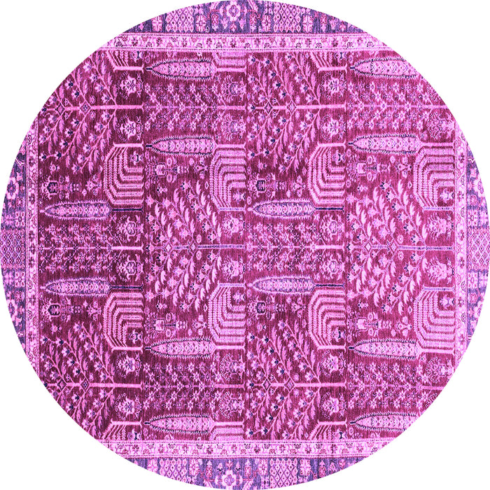 Round Machine Washable Abstract Purple Modern Area Rugs, wshabs1794pur