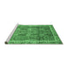 Sideview of Machine Washable Abstract Emerald Green Modern Area Rugs, wshabs1794emgrn