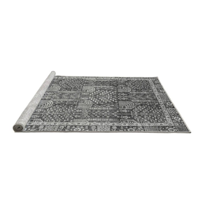 Sideview of Machine Washable Abstract Gray Modern Rug, wshabs1794gry