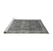 Sideview of Machine Washable Abstract Gray Modern Rug, wshabs1794gry