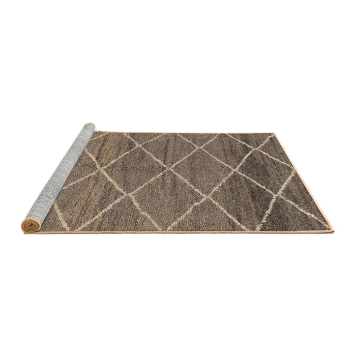 Sideview of Machine Washable Abstract Camel Brown Rug, wshabs1795