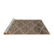 Sideview of Machine Washable Abstract Camel Brown Rug, wshabs1795