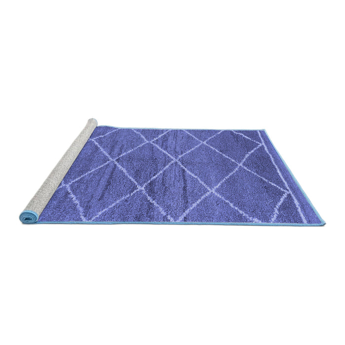 Sideview of Machine Washable Abstract Blue Modern Rug, wshabs1795blu