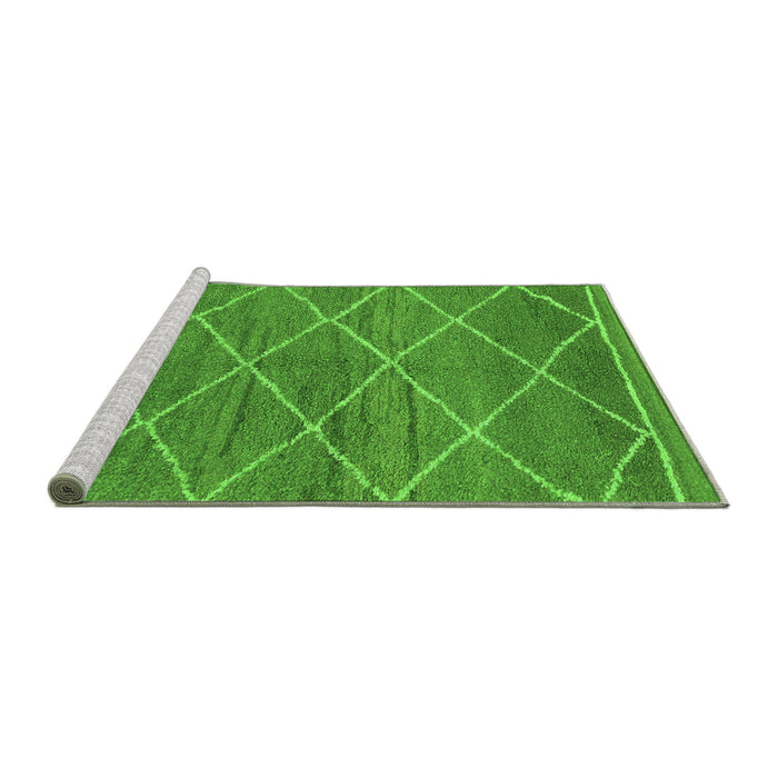 Sideview of Machine Washable Abstract Green Modern Area Rugs, wshabs1795grn