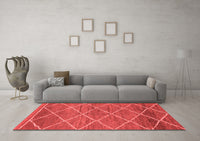 Machine Washable Abstract Red Modern Rug, wshabs1795red