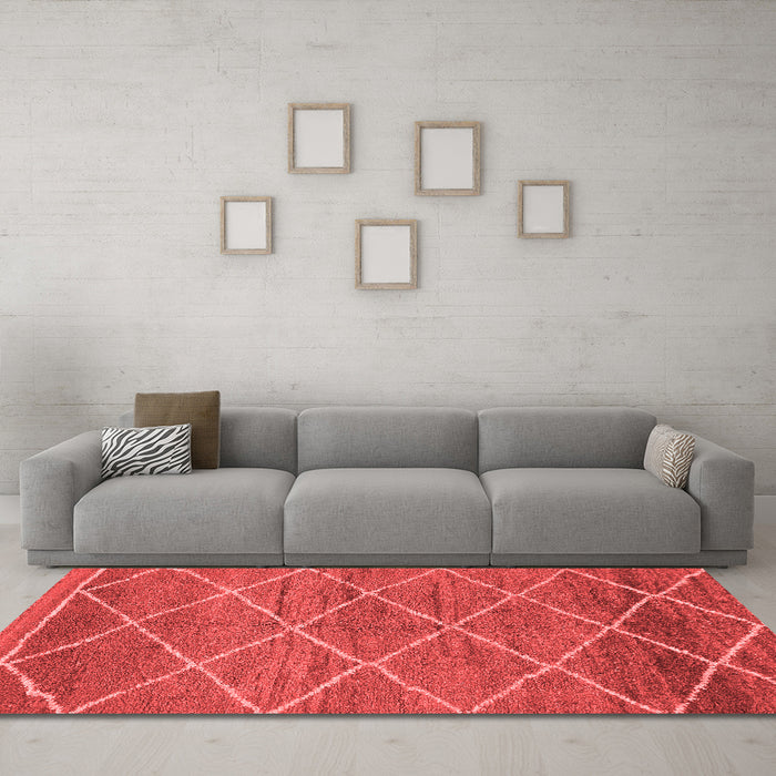 Modern Red Washable Rugs