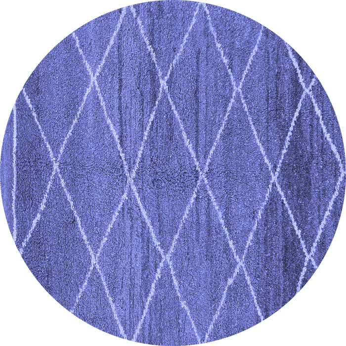 Round Abstract Blue Modern Rug, abs1795blu
