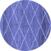 Round Abstract Blue Modern Rug, abs1795blu