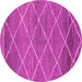 Round Abstract Pink Modern Rug, abs1795pnk