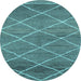 Round Machine Washable Abstract Light Blue Modern Rug, wshabs1795lblu