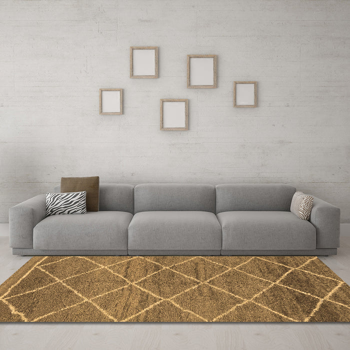 Machine Washable Abstract Brown Modern Rug in a Living Room,, wshabs1795brn