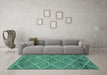 Machine Washable Abstract Turquoise Modern Area Rugs in a Living Room,, wshabs1795turq