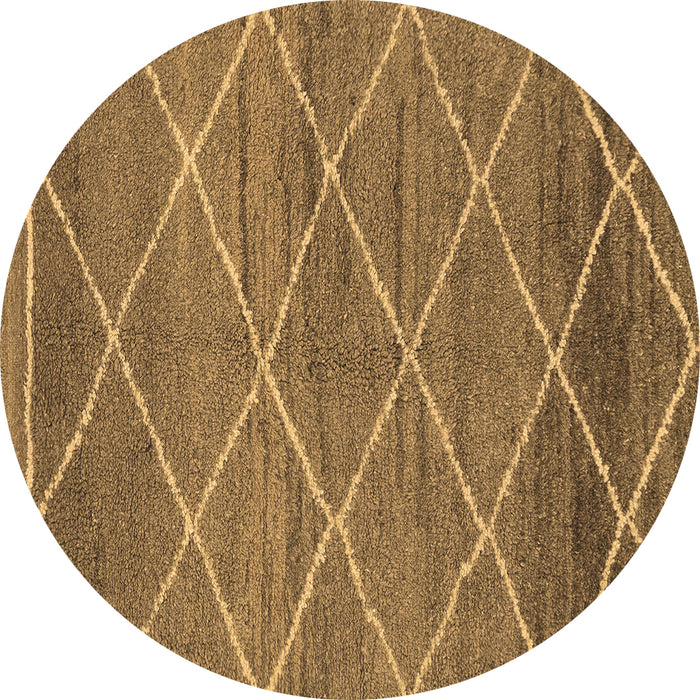Round Abstract Brown Modern Rug, abs1795brn