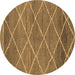 Round Abstract Brown Modern Rug, abs1795brn