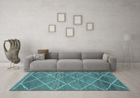 Machine Washable Abstract Light Blue Modern Rug, wshabs1795lblu