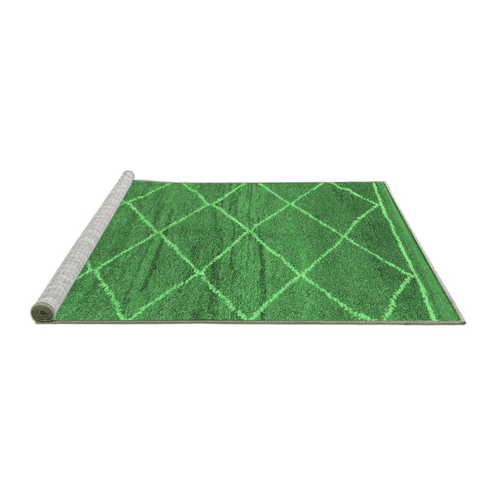 Sideview of Machine Washable Abstract Emerald Green Modern Area Rugs, wshabs1795emgrn